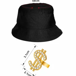 Hiphop-kostymset 80/90-talets rappare accessoarer Hiphop-maskeradkostymer 90-talsoutfit för män kvinnor hatt solglasögon halsband><noscript><img width=