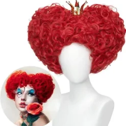 Hjärterdamen Peruk Alice i Underlandet COS Anime Helt Huvud Set Rollspel Håraccessoarer> Peruker