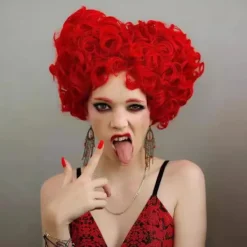 Hjärterdamerningsperuk, Alice i Underlandet, Halloweenkostym> Peruker