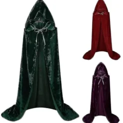 Hocus Pocus Medeltida Vuxen Cape-mantel Halloween Kostym - Vinröd> Dräkter