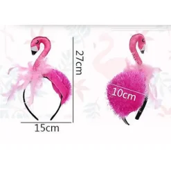 Hårband Flamingo, Huvudsmycke, Plysch, Tiara, Kostym, Förklädnad, Temafest, Karneval><noscript><img width=