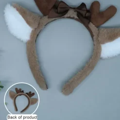 Hårband med renhorn för julfesten, hårband för barn och vuxna, kostymfest><noscript><img width=