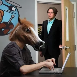 Hästhuvud Mask Cosplay Kostymfest Rolig Och Lustig Halloween Hästhuvud Mask Huvudbonad Lnu Ma Jun><noscript><img width=