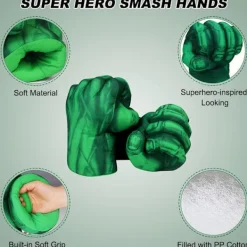 Hulk handskar, 1 par mjuka boxningshandskar Hulk kostym plysch hand Fis><noscript><img width=