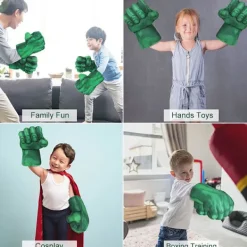 Hulk handskar, 1 par mjuka boxningshandskar Hulk kostym plysch hand Fis-FA8-><noscript><img width=