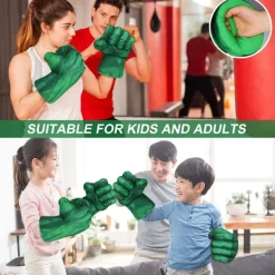 Hulk handskar, 1 par mjuka boxningshandskar Hulk kostym plysch hand Fis-FA8-><noscript><img width=