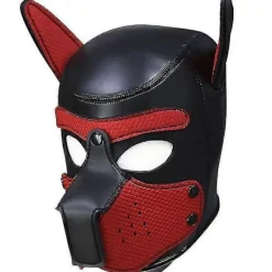 Hundmask med Öron Mjukt Gummi Djur Hundmasker Helhuvud Valpmask Vuxen Nyhet Kostym för Cosplay Fest Ny Svart-FA-> Masker