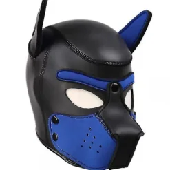 FMYSJ Hundmask med öron, mjukt gummi, djurhundmasker, helhuvudvalpmask för vuxna (FMY)> Masker