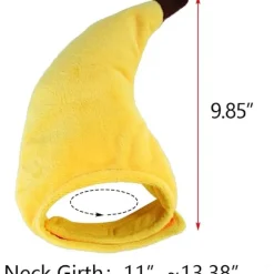 Husdjur Halloween Bananhatt - Mjukt, lättviktigt plyschmaterial, justerbar storlek för katter och små hundar,> Huvudbonader