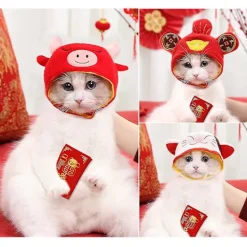 Husdjurskostym, hatt, nyår, jul, huvudbonad, söta katthattar, festtillbehör, fotorekvisita, lämplig för katter och valpar (hy)><noscript><img width=