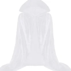 Huvbonad Kappa Vampyr Häxa Kappa Lång Kappa Unisex Vuxen Cosplay Kostym Vit One Size One Size> Dräkter