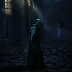 Huvbonad Kappa Vampyr Häxa Kappa Lång Kappa Unisex Vuxen Cosplay Kostym Vit One Size One Size><noscript><img width=