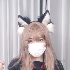 FMYSJ Huvudband med fluffiga vargöron Cosplay-rekvisita Huvuddekoration Unisex Halloweenfest Maskeradhuvudband (FMY)><noscript><img width=