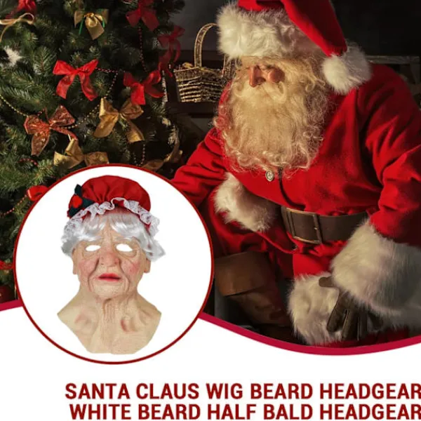 Huvudbonad Mask Party Latex Dag Jul Halloween Uppträdande Tomtemask Mask Latex Halloween Mask> Masker