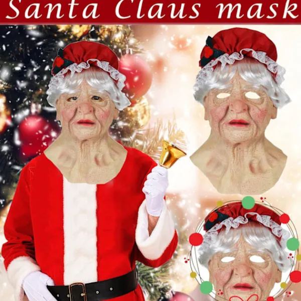 Huvudbonad Mask Party Latex Dag Jul Halloween Uppträdande Tomtemask Mask Latex Halloween Mask> Masker