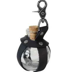 Häxa Trollkarl Mörk Magi Korkflaska Med Läderhållare Renässans Kostym Tillbehör Vacker Trolldrycksflaska Hölster För Kvinnor Män><noscript><img width=