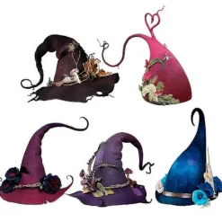 Häxhatt Blomranka Filtmössa Cosplay Performance Prop Halloweenfest Vuxen - JA> Huvudbonader