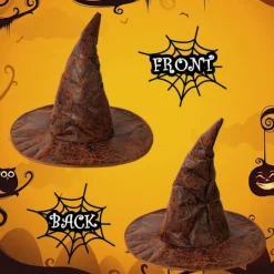 Häxhatt Dam Stor Halloween Häxhatt Vuxen Bredbrättad Spetshatt Billig Kostymfest Maskerad Cosplay Tillbehör Huvuddekor><noscript><img width=