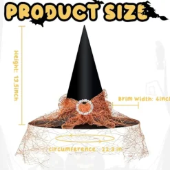 Häxhatt för kvinnor, spetsnät, elegant dräkt, trollkarl kostymtillbehör för cosplayfester><noscript><img width=