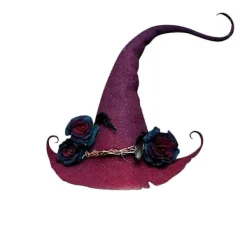 Häxhatt Halloween Party Filt Häxhattar, Justerbar Häxhatt Halloween Häx Cosplay Rekvisita Fest (hy)（Röd）> Huvudbonader