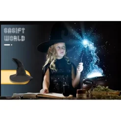 Häxhatt, trollkarlshatt i en storlek, rollspelsaccessoarer, lämplig för Halloween-kostymfest, julmaskerad, karneval><noscript><img width=