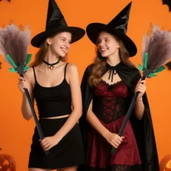 unbranded Häxkvastar Mesh Dekoration för Halloweenfester och Handgjorda Projekt><noscript><img width=