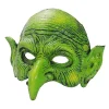 Häxmask Grön Goblin Mask Halloween Karneval Fest Kostym> Masker