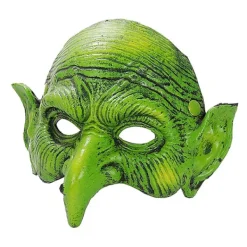 Häxmask Grön Goblin Mask Halloween Karneval Fest Kostym> Masker