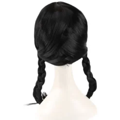 del IC Familjen Addams onsdag Addams Cosplay Peruk Svarta Flätor Syntetiskt Svart One Size><noscript><img width=