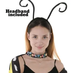 no brand IC Fjärilsvingar Cape-sjal med spetsmask och pannband med svart sammetsantenn><noscript><img width=