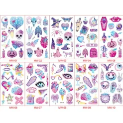 no brand IC Halloween Glitter Barn Säker Tillfällig Tatuering Vattentät Pumpa Spöke Häxa Fladdermus Tatueringsdekal Söt Stil Tjejer Makeup Halloween Kostymfest | Fyndiq> Smink