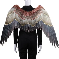 Icke-vävt tyg Halloween-maskerad ängelvingar superstora svartvita vingar kostymrekvisita svart vuxen Angel Wings><noscript><img width=