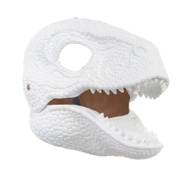 Iögonfallande dinosauriemask, Dino-mask med rörlig käke, Latex-huvudbonad med öppning och rörlig käke, Cosplay-festfödelsedag Halloween Jul> Masker
