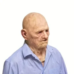 Imitation gammal man farfar farmor latexmask Halloween gammal mans huvud skräck rolig peruk huvudrekvisita><noscript><img width=