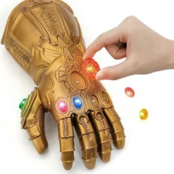 Infinity War Thanos Infinity Gauntlet med Elektroniska Avtagbara Lysande Infinity Stones Cosplay Halloween Rekvisita PVC-Handskar för Vuxna><noscript><img width=
