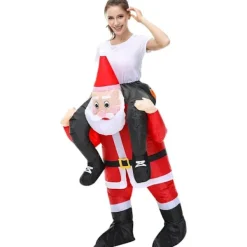 Inflatable Santa Claus Costume Compatible with Adults and Children - Funny Christmas Costume, Cosplay and Party Costume 150-190cm><noscript><img width=