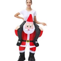 Inflatable Santa Claus Costume Compatible with Adults and Children - Funny Christmas Costume, Cosplay and Party Costume 150-190cm><noscript><img width=