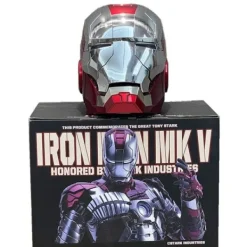 Toyz Land Iron Man Hjälm 1:1 MK5 Elektrisk Multi-piece Öppning och Stängning Hjälm Röst Kontroll Ögon med Ljus><noscript><img width=