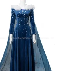 KOOLYOU Isdrottning Elsa Cosplay-kostym, blå Fantasia-dräkt, Halloween-fest, damklänning, bal, scenkläder XL blue> Dräkter
