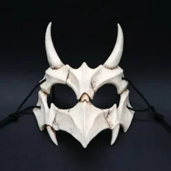 ATELA Japanese Half Mask - Tiger Mask,Ye Yaksha Dragon God Tengu Black Tortoise, Resin Skull Skrämmande skräck Ninja Mask Kostymrekvisita（Yaksha）> Masker