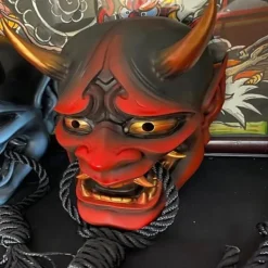 Japansk Cosplay Latex Ansiktstäckning Anime Skräck Mjuk Ansiktstäckning Halloween Spöke Demon Ansiktstäckning Scenföreställningsrekvisita><noscript><img width=