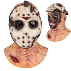 Jason Mask Rutten Dubbellager Skräck Zombie Realistisk Mask för Vuxna - Halloween Mördaransikte Kostym Cosplay-FM-> Masker