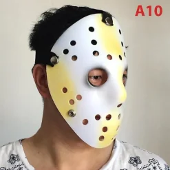 Jason Voorhees Fredagen den 13:e Skräckfilm Hockeymask Läskiga Halloweenmasker><noscript><img width=