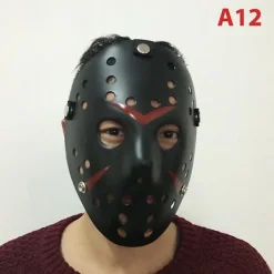 Jason Voorhees Fredagen den 13:e Skräckfilm Hockeymask Läskiga Halloweenmasker><noscript><img width=
