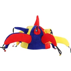 Jesterhatt med bjällror Rolig clownhatt Huvudbonad Flerfärgad Karneval Rolig Halloween-kostym><noscript><img width=