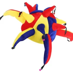 Jesterhatt med bjällror Rolig clownhatt Huvudbonad Flerfärgad Karneval Rolig Halloween-kostym><noscript><img width=