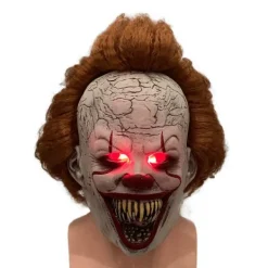 Joker Back To Soul 2 Pennywise Mask LED Ljus Peruk Huvudbonad Skräck> Masker