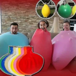 Jätteballong för människor, 90 cm runda ballonger, extra stora och tjocka jättelatexballonger> Dräkter