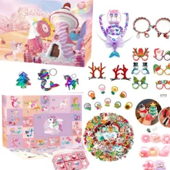 Jul Adventskalender, Barnsmink Kosmetika Nagelkonst Flickdocka Kläder Jul Riv-Av Nedräkningskalender, Julklapp, för ba><noscript><img width=