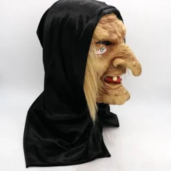 Jul adventskalender, Skräck gammal kvinna mask Halloween rolig häxa huvudskydd hemligt rum spökhus scen utklädningsrekvisita, adventskalender Long-nosed old witch | Fyndiq><noscript><img width=